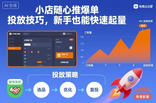 小店随心推爆单投放技巧，新手也能快速起量-520资源库