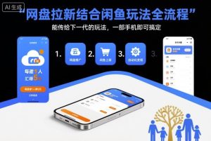 网盘拉新结合闲鱼玩法全流程，能传给下一代的玩法，一部手机即可搞定（附入口渠道以及实操教程）-520资源库