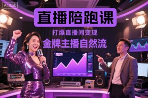 直播陪跑课，金牌主播自然流打爆直播间，复制高变现玩法-520资源库