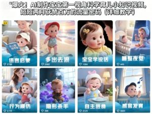 爆火!AI制作宝宝第一视角科学育儿小知识视频,短短两月获赞百万的流量密码(详细教学)-520资源库