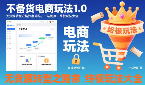 不备货电商玩法1.0，​无货源转型之路独家揭秘，一站到底，终极玩法大全-520资源库