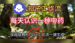 Coze扣子工作流一键生成每天认识一种中药短视频，保姆级搭建教学-520资源库