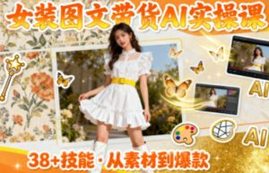 女装图文带货的AI实操课，覆盖38个实用技能，快速提升素材制作效率-520资源库