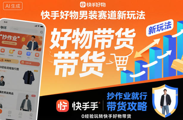 快手好物男装赛道新玩法，抄作业就行，0经验玩转快手好物带货-520资源库