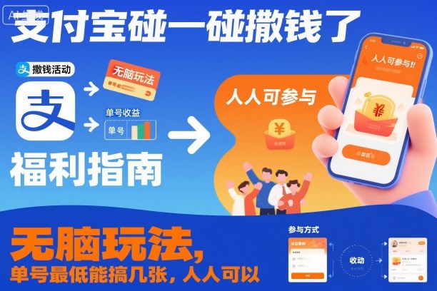 支付宝碰一碰撒钱了，无脑玩法，单号最低能搞几张，人人可以撸【揭秘】-520资源库