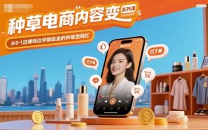 种草电商内容变现系列课,从0-1边賺钱边学做吸金的种草型网红-520资源库