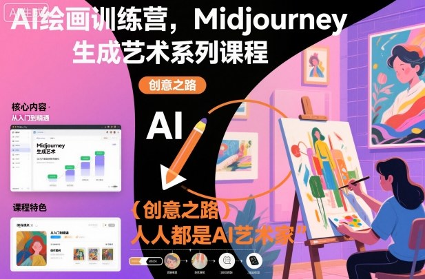 AI绘画训练营，Midjourney生成艺术系列课程，人人都是AI艺术家-520资源库
