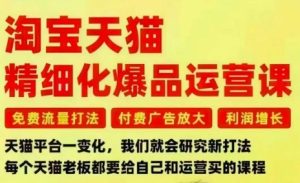淘宝天猫精细化爆品运营课,免费流量打法-付费广告放大-利润增长-三大核心痛点,一次全部解决-520资源库