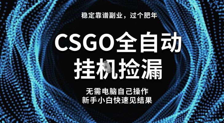 【稳定副业】全球最热门游戏CSGO全自动捡漏，最新玩法，新手小白日入5张+【揭秘】-520资源库