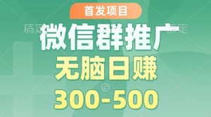 首发项目,微信群推广掘金,多号矩阵无脑日入3-5张【揭秘】-520资源库