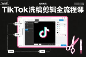 TikTok洗稿剪辑全流程课,PR洗稿剪辑全流程,TK洗稿运营课-520资源库