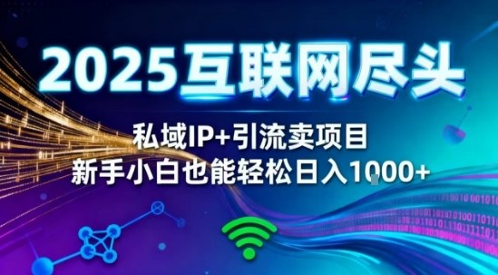 2025网创尽头王炸项目！私域IP+精准引流，新手小白在家躺賺日入1k，零经验也能上手【揭秘】-520资源库