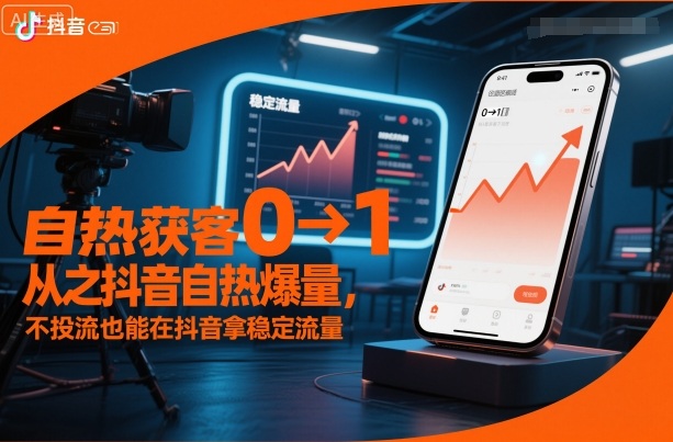 自热获客从0到1之抖音自热爆量，不投流也能在抖音拿稳定流量-520资源库