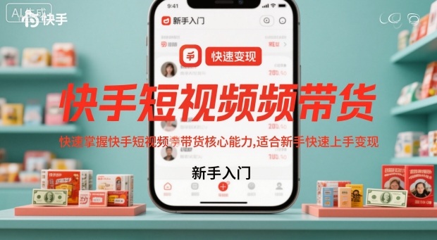 快手短视频带货，快速掌握快手短视频带货核心能力，适合新手快速上手变现-520资源库