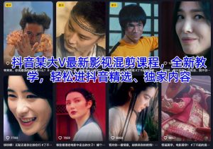 抖音某大V最新影视混剪课程，全新教学，轻松进抖音精选、独家内容-520资源库