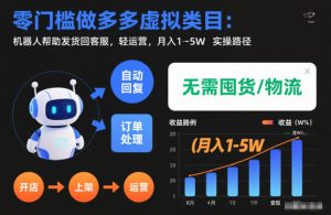 零门槛做多多虚拟类目：机器人帮助发货回客服，轻运营，月入1-5W实操路径【揭秘】-520资源库