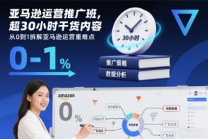 亚马逊运营推广班，超30小时干货内容，从0到1拆解亚马逊运营重难点-520资源库