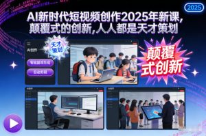 AI新时代短视频创作2025年新课,颠覆式的创新,人人都是天才策划-520资源库