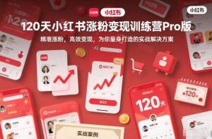 120天小红书涨粉变现训练营Pro版,精准涨粉,高效变现,为你量身打造的实战解决方案-520资源库