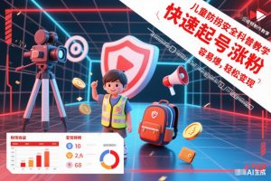 儿童防拐安全科普知识视频制作教学，快速起号涨粉，容易爆，轻松变现-520资源库