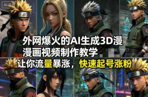 外网爆火的AI生成3D漫画视频制作教学，让你流量暴涨，快速起号涨粉！-520资源库