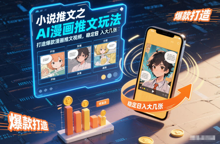 小说推文之AI漫画推文玩法，打造爆款漫画推文视频，稳定日入大几张-520资源库
