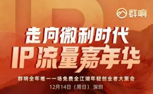 2025ip嘉年华万人12月14深圳线下课，走向微利时代，IP流量嘉年华，实操性极强的商业干货课-520资源库