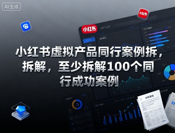 小红书虚拟产品同行案例拆解，至少拆解100个同行成功案例（完结）-520资源库