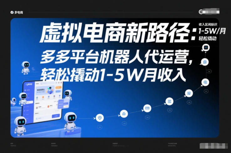 虚拟电商新路径:多多平台机器人代运营,轻松撬动1-5W月收入【揭秘】