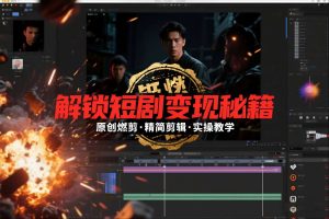 短剧拉新之原创燃剪精简剪辑实操课，解锁短剧变现秘籍-520资源库