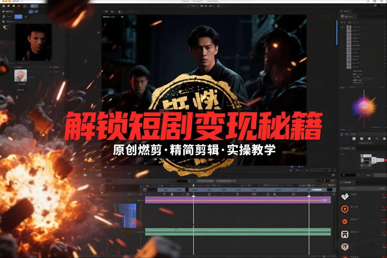 短剧拉新之原创燃剪精简剪辑实操课，解锁短剧变现秘籍-520资源库