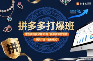 拼多多打爆班原创高阶技术第53期，拼多多饰品项目-520资源库