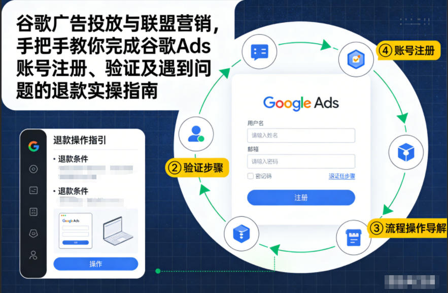 谷歌广告投放与联盟营销，手把手教你完成谷歌Ads账号注册、验证及遇到问题的退款实操指南-520资源库