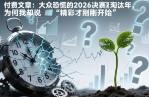 付费文章：大众恐慌的2026决赛淘汰年，为何我却说“精彩才刚刚开始”？-520资源库