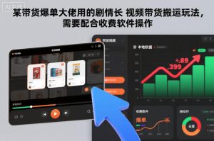 某带货爆单大佬用的剧情长视频带货搬运玩法，需要配合收费软件操作-520资源库