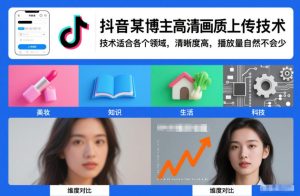 抖音某博主视频高清画质上传技术，技术适合各个领域，清晰度高，播放量自然不会少-520资源库