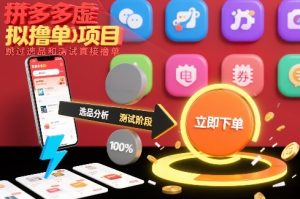 拼多多虚拟撸单项目，跳过选品和测试直接撸单-520资源库