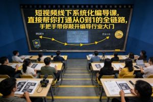 短视频线下系统化编导课,直接帮你打通从0到1的全链路,手把手带你敲开编导行业大门-520资源库