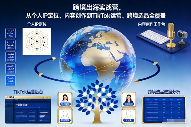 跨境出海实战营，从个人IP定位、内容创作到TikTok运营、跨境选品全覆盖-520资源库