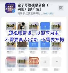 宝子哥头部团队短视频带货，以混剪为主，不需要真人出镜，不需要拍摄【更新12月】-520资源库