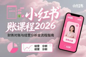 小红书对账课程2026,财务对账与经营分析全流程指南-520资源库