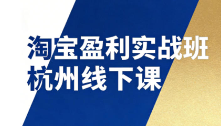 淘宝盈利实战班杭州线下课12月26-28日（音频+字幕），帮你掌握SOP流程+12门核心技术-520资源库