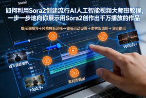 如何利用Sora2创建流行AI人工智能视频大师班，一步一步地向你展示用Sora2创作出千万播放的作品-520资源库