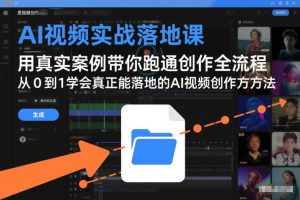AI视频实战落地课，用真实案例带你跑通创作全流程，从0到1学会真正能落地的AI视频创作方法-520资源库