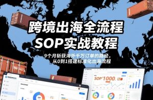跨境出海全流程全盘托出SOP实战教程，9个月斩获海外千万订单的路径，从0到1搭建标准化出海流程-520资源库