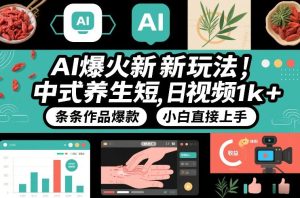 AI爆火新玩法，中式养生短视频，日收益1k+条条作品爆款，小白直接上手，附详细教程-520资源库
