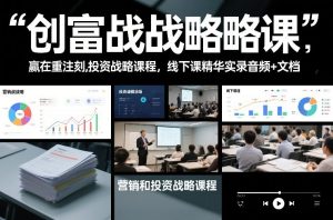 创富战略课，赢在重注时刻，营销和投资战略课程，线下课精华实录音频+文档-520资源库