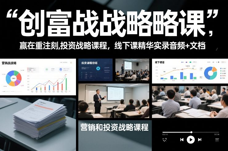 创富战略课，赢在重注时刻，营销和投资战略课程，线下课精华实录音频+文档-520资源库