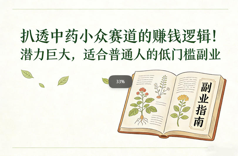 扒透中药小众赛道的賺米逻辑，潜力巨大，适合普通人的低门槛副业-520资源库