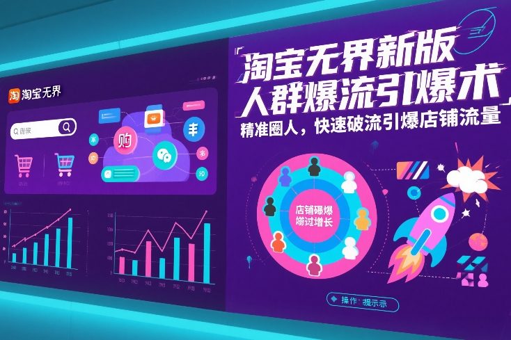 淘宝无界新版人群爆流引爆术，精准圈人，快速破流引爆店铺流量-520资源库